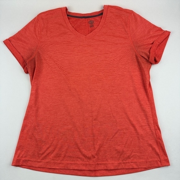 Athletic Works Tshirt Womens Large Orange Round Neck Rolled Sleeve - Picture 1 of 7